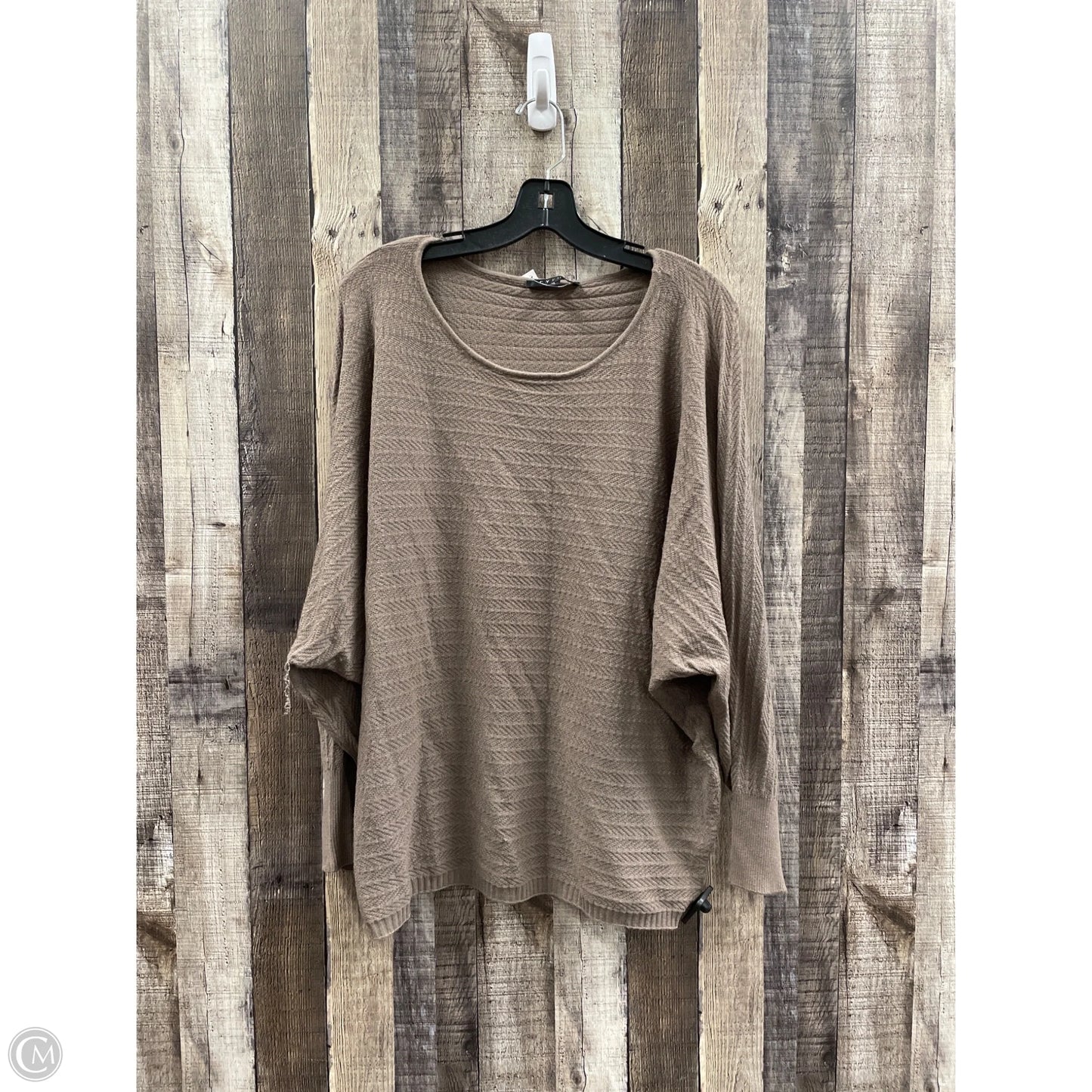 Top Long Sleeve By Cyrus Knits In Brown, Size: 1x