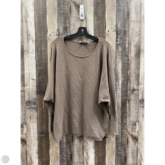 Top Long Sleeve By Cyrus Knits In Brown, Size: 1x