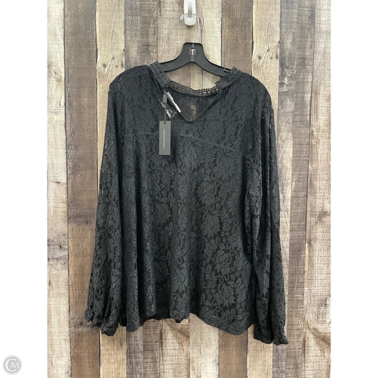 Top Long Sleeve By Cable And Gauge In Black, Size: 2x