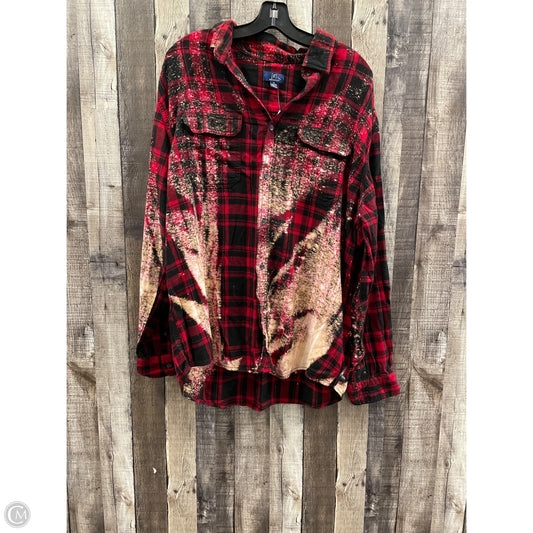 Top Long Sleeve By George In Plaid Pattern, Size: Xl