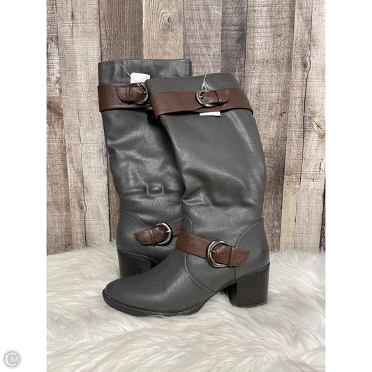 Boots Knee Heels By Natural Soul In Grey, Size: 7.5