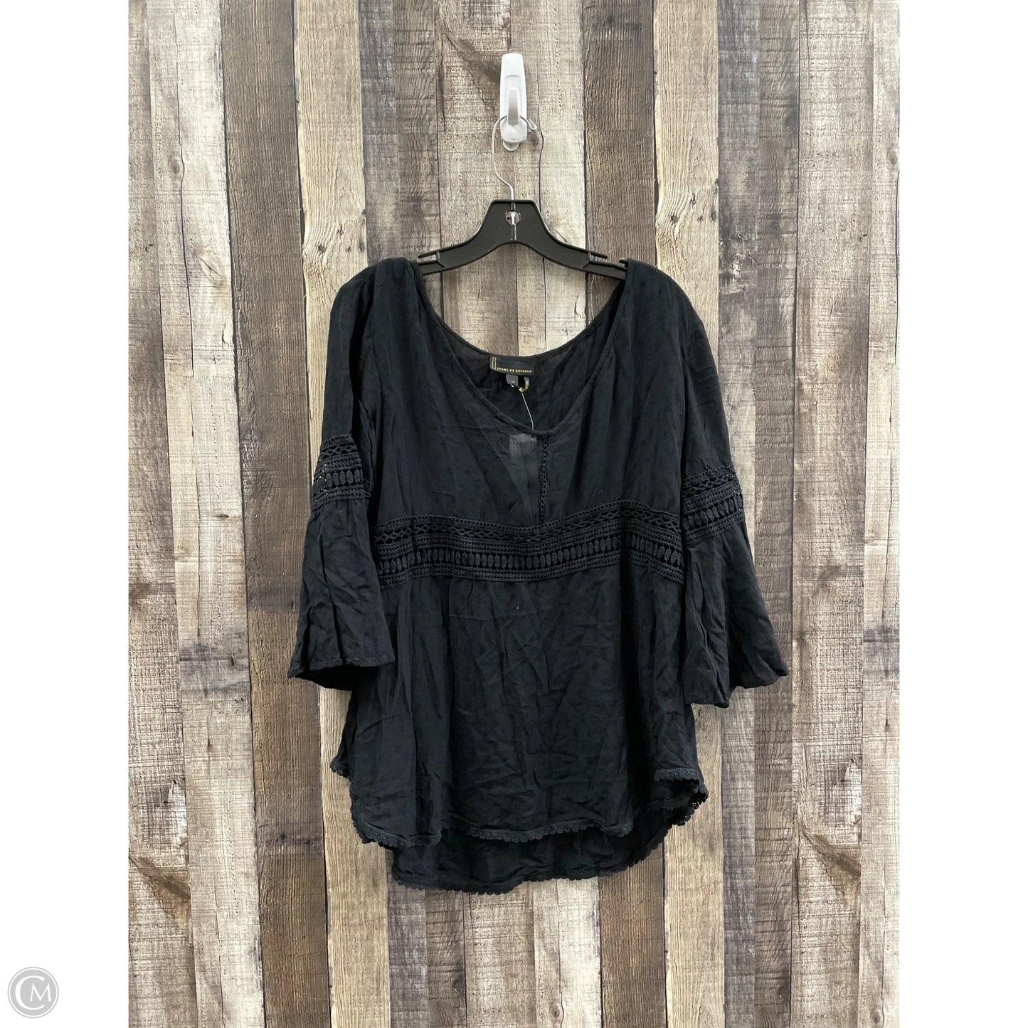 Top Long Sleeve By Jeans By Buffalo In Black, Size: L
