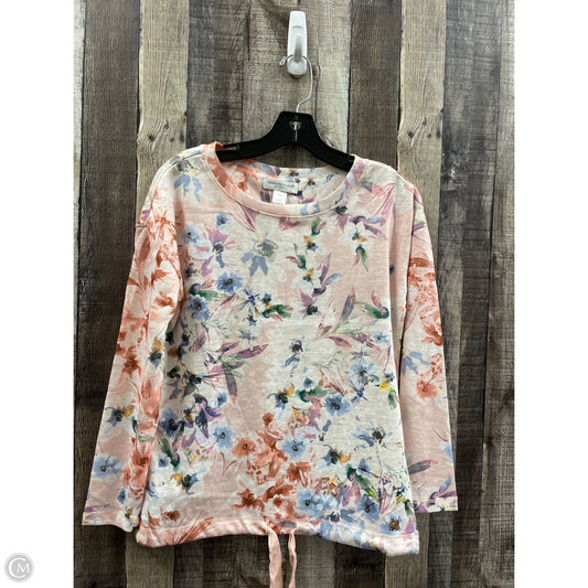 Top Long Sleeve By Christopher And Banks In Floral Print, Size: S