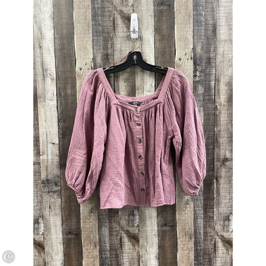 Top Long Sleeve By Cme In Purple, Size: M