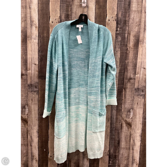 Sweater Cardigan By Denim And Company In Multi-colored, Size: L