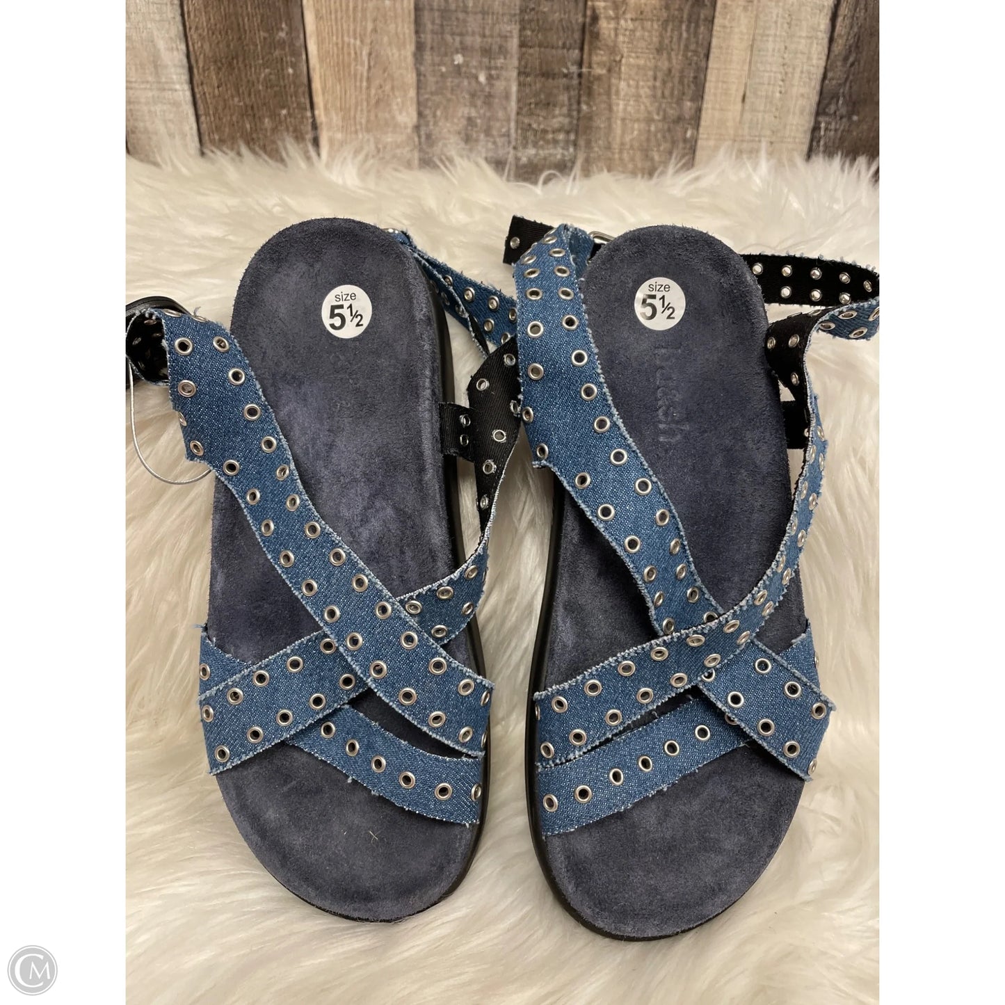 Sandals Flats By Cme In Blue, Size: 5.5