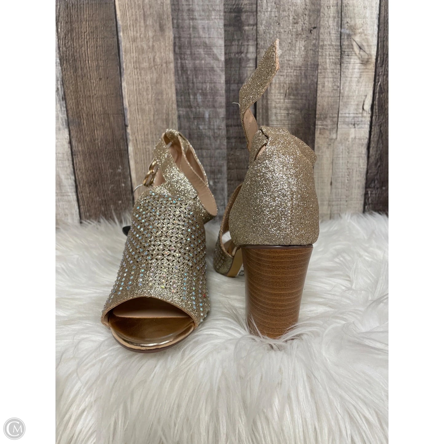 Sandals Heels Block By Forever In Rose Gold