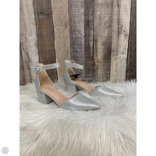 Shoes Heels Block By Forever In Silver, Size: 6