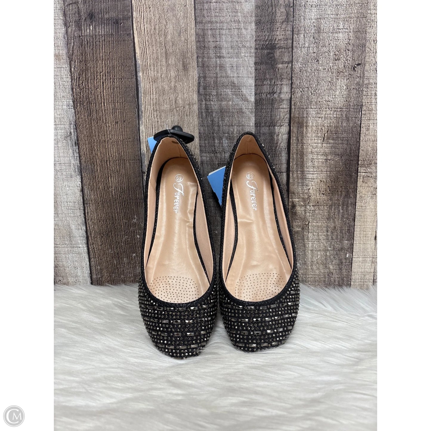 Shoes Flats By Forever In Black & Gold, Size: 6.5