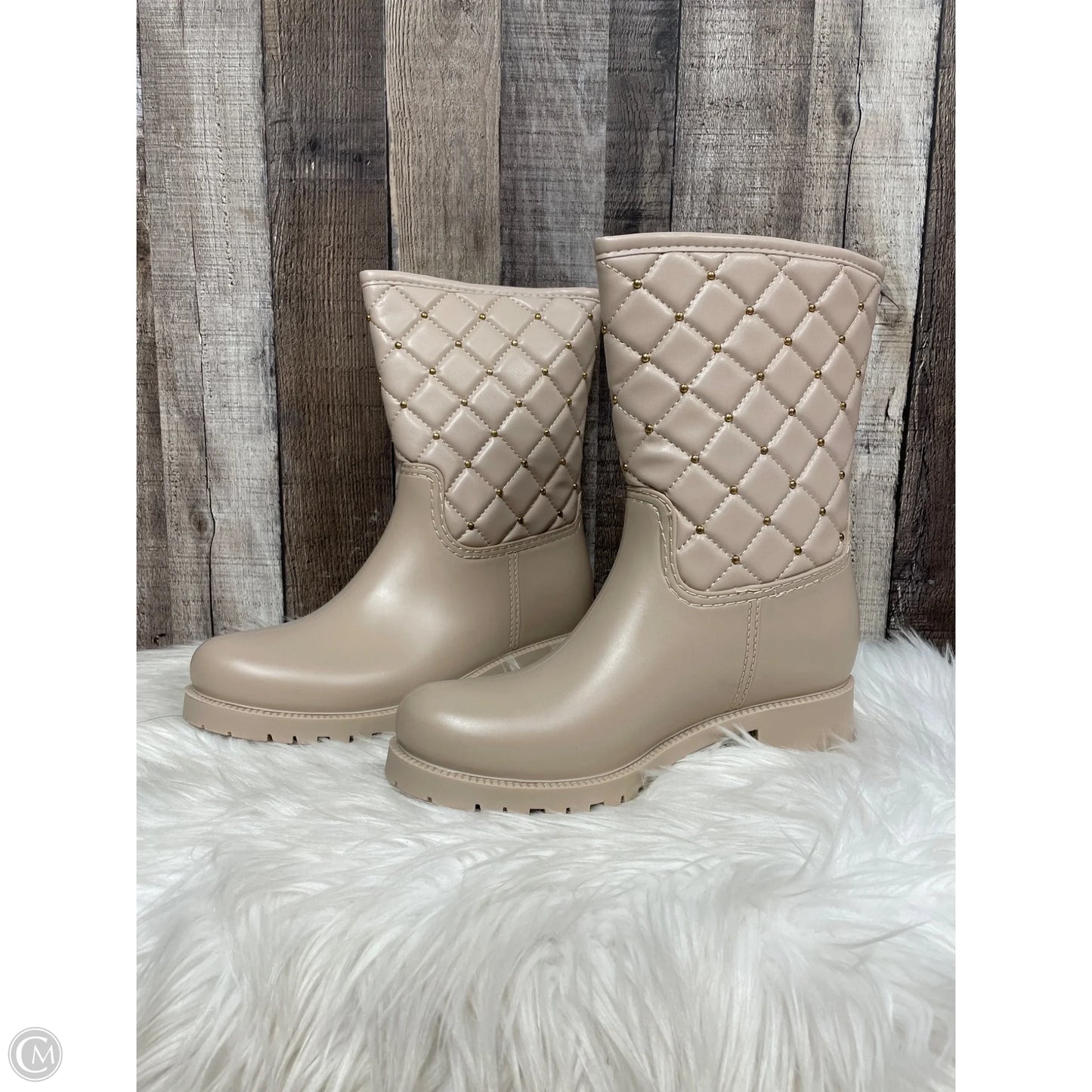 Boots Mid-calf Flats By Top Moda In Tan, Size: 8