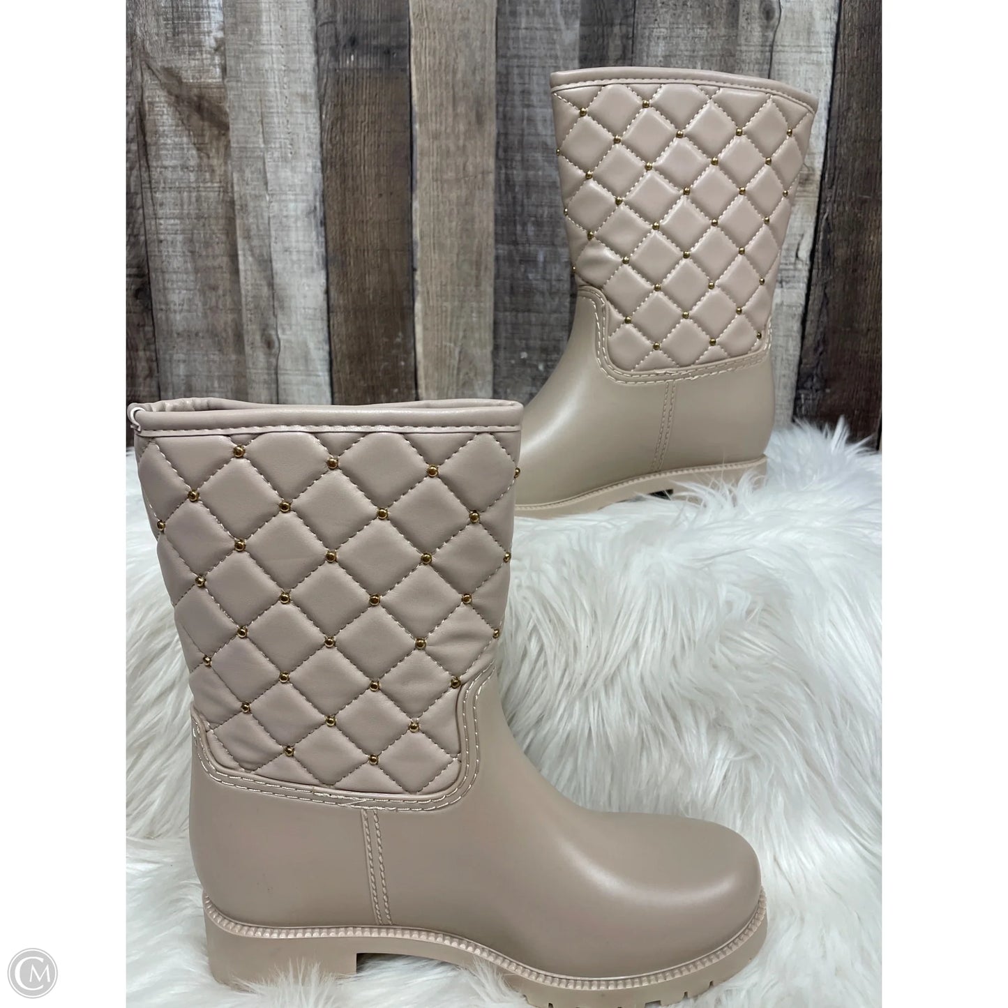 Boots Mid-calf Flats By Top Moda In Tan, Size: 8