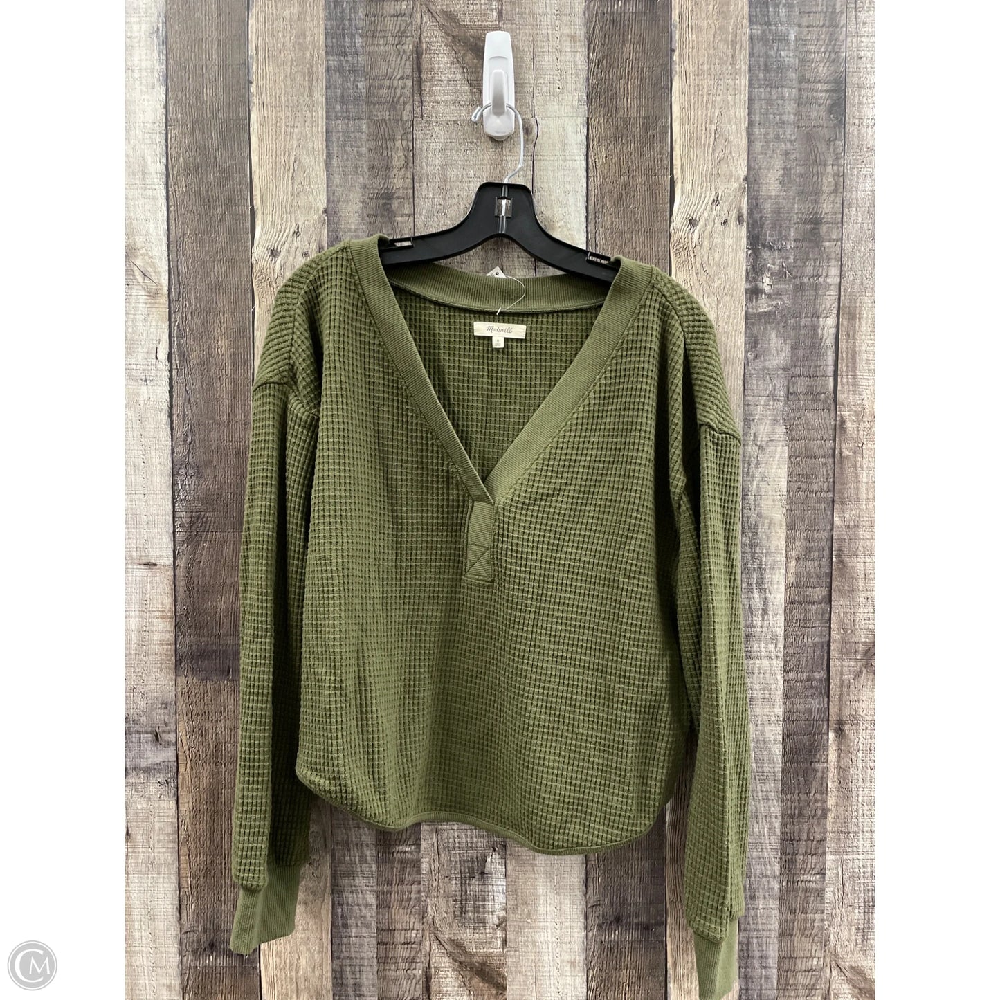 Top Long Sleeve By Madewell In Green, Size: M