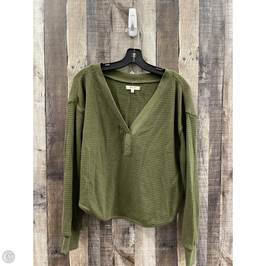 Top Long Sleeve By Madewell In Green, Size: M