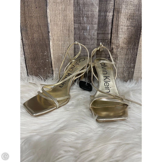 Shoes Heels Stiletto By Calvin Klein In Gold, Size: 8