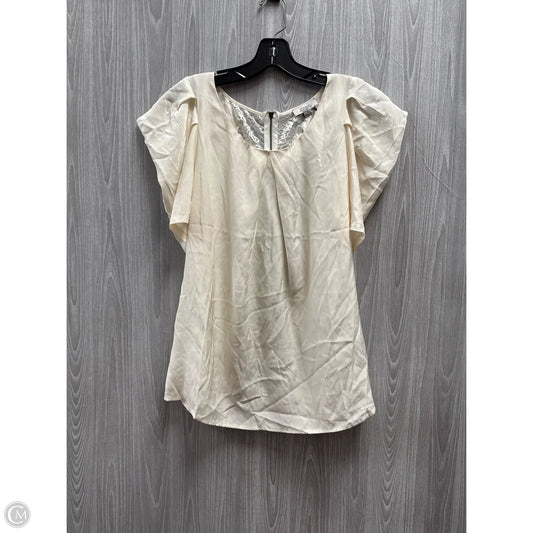 Top Short Sleeve By Cme In Ivory, Size: L