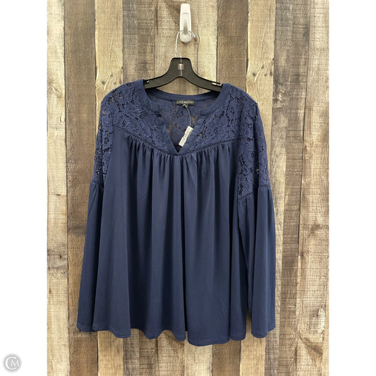 Top Long Sleeve By Lane Bryant In Navy, Size: Xl