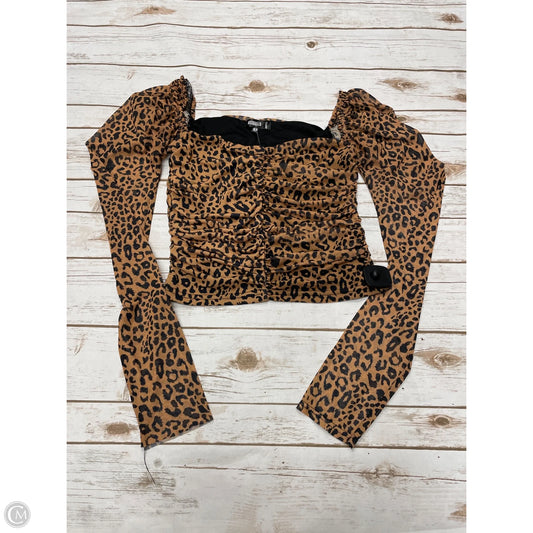 Top Long Sleeve By Missguided In Animal Print, Size: S