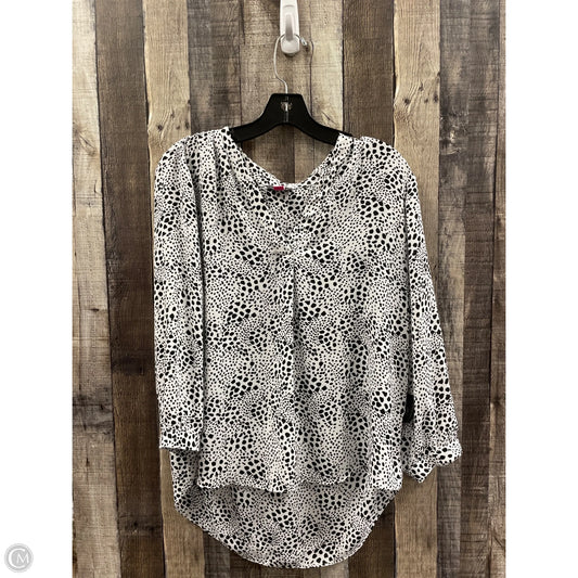 Top Long Sleeve By Vince Camuto In Black & White, Size: L