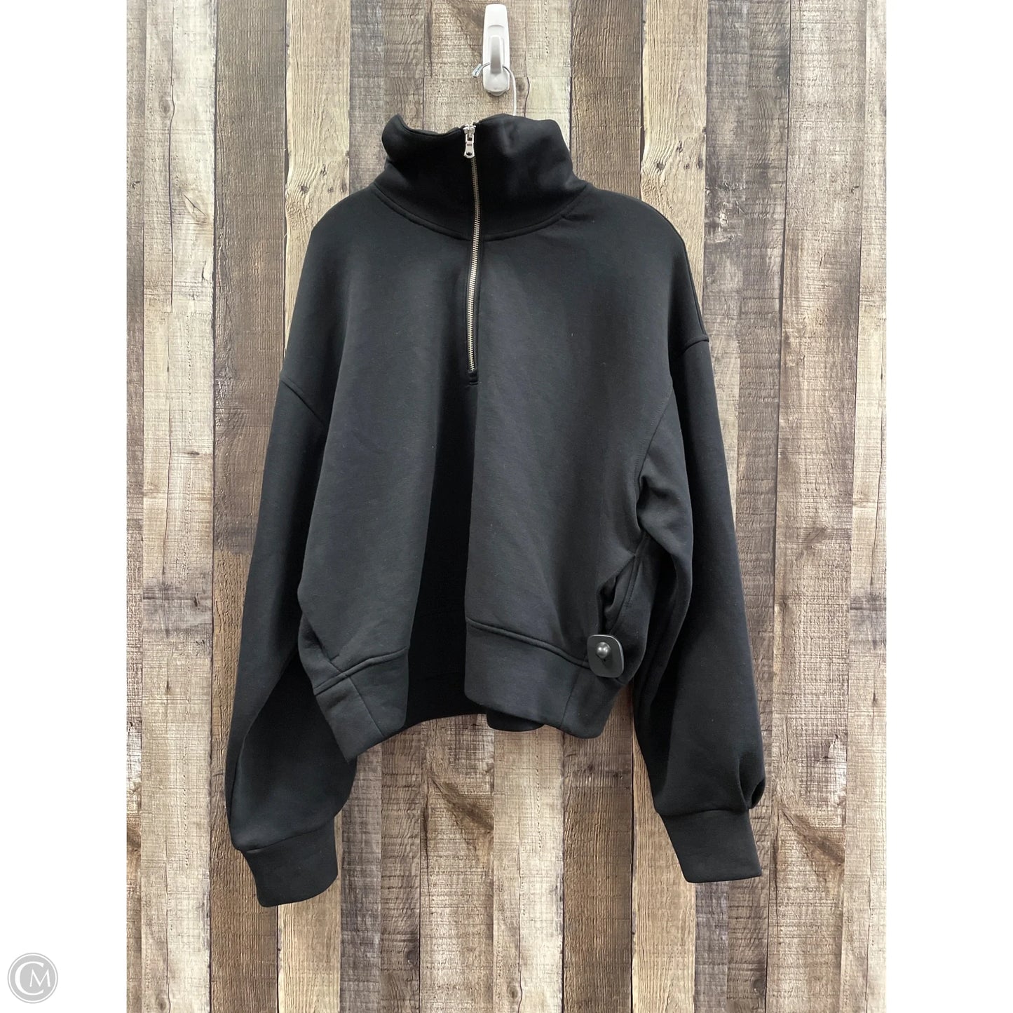 Athletic Top Long Sleeve Collar By Old Navy In Black, Size: L