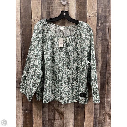Top Long Sleeve By J. Crew In Green, Size: Xl