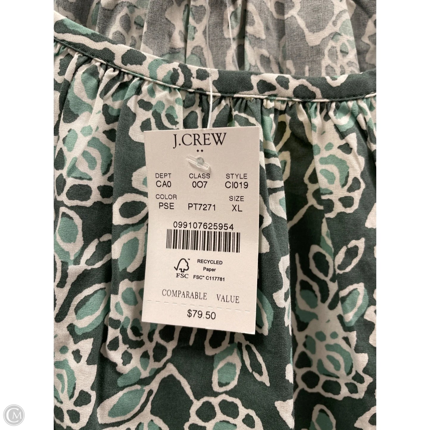 Top Long Sleeve By J. Crew In Green, Size: Xl