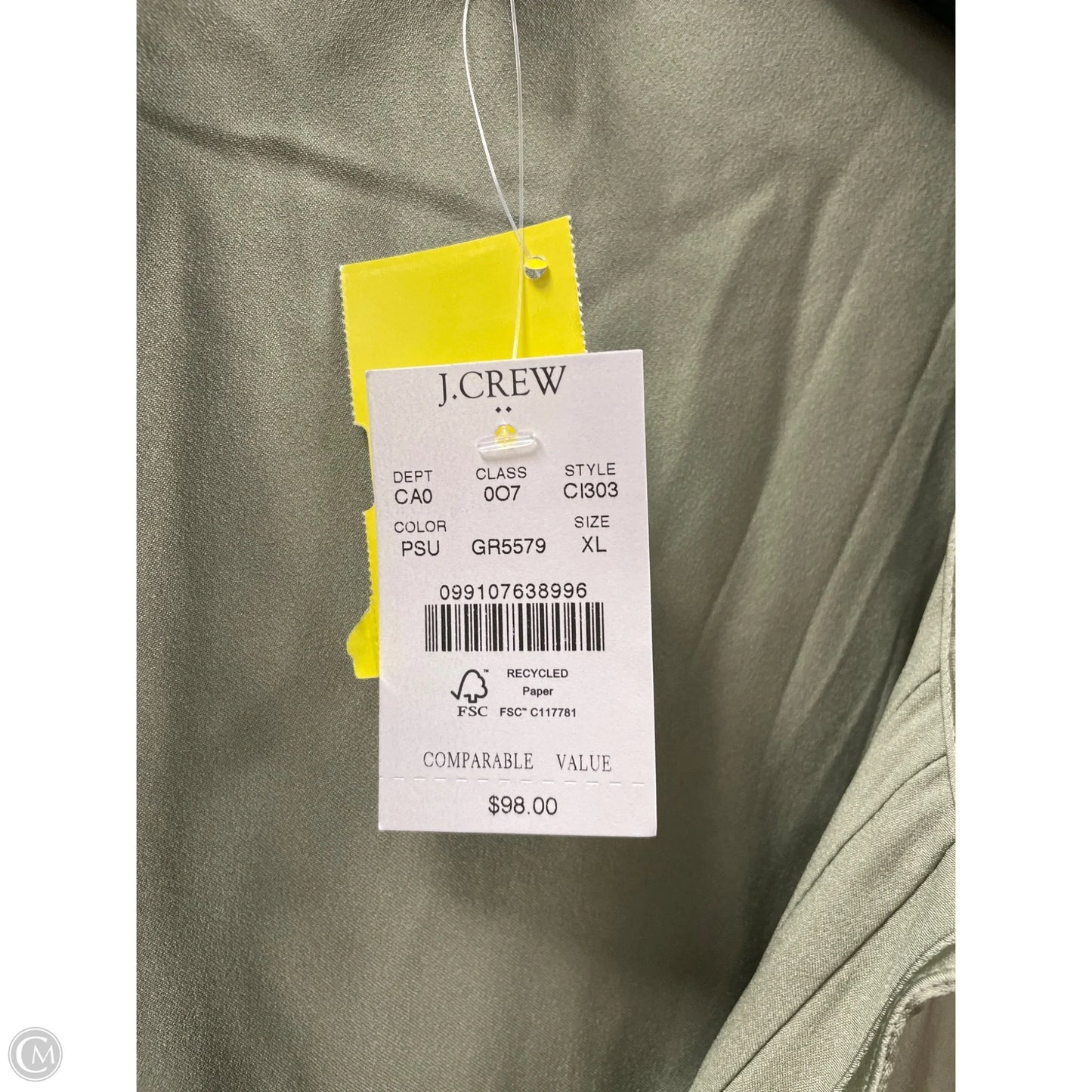 Top Long Sleeve By J. Crew In Green, Size: Xl