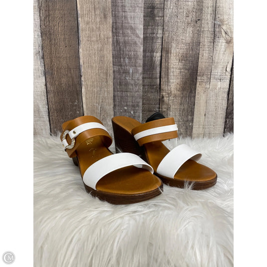 Sandals Heels Wedge By Cme In White, Size: 8
