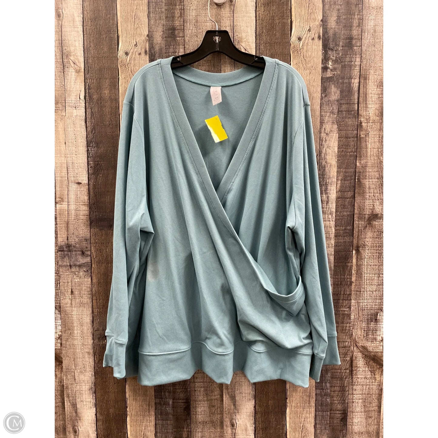 Top Long Sleeve By Livi Active In Green, Size: 4x