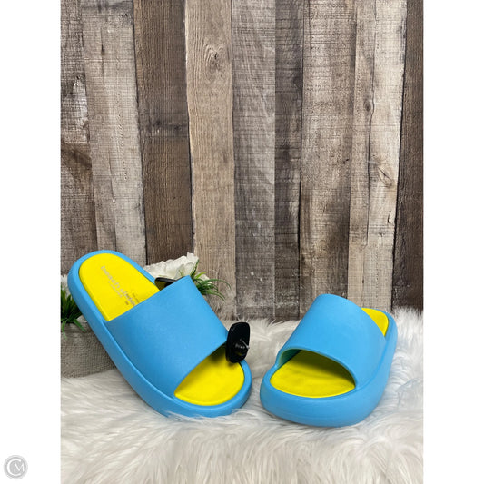Sandals Flats By J Slides In Blue, Size: 10