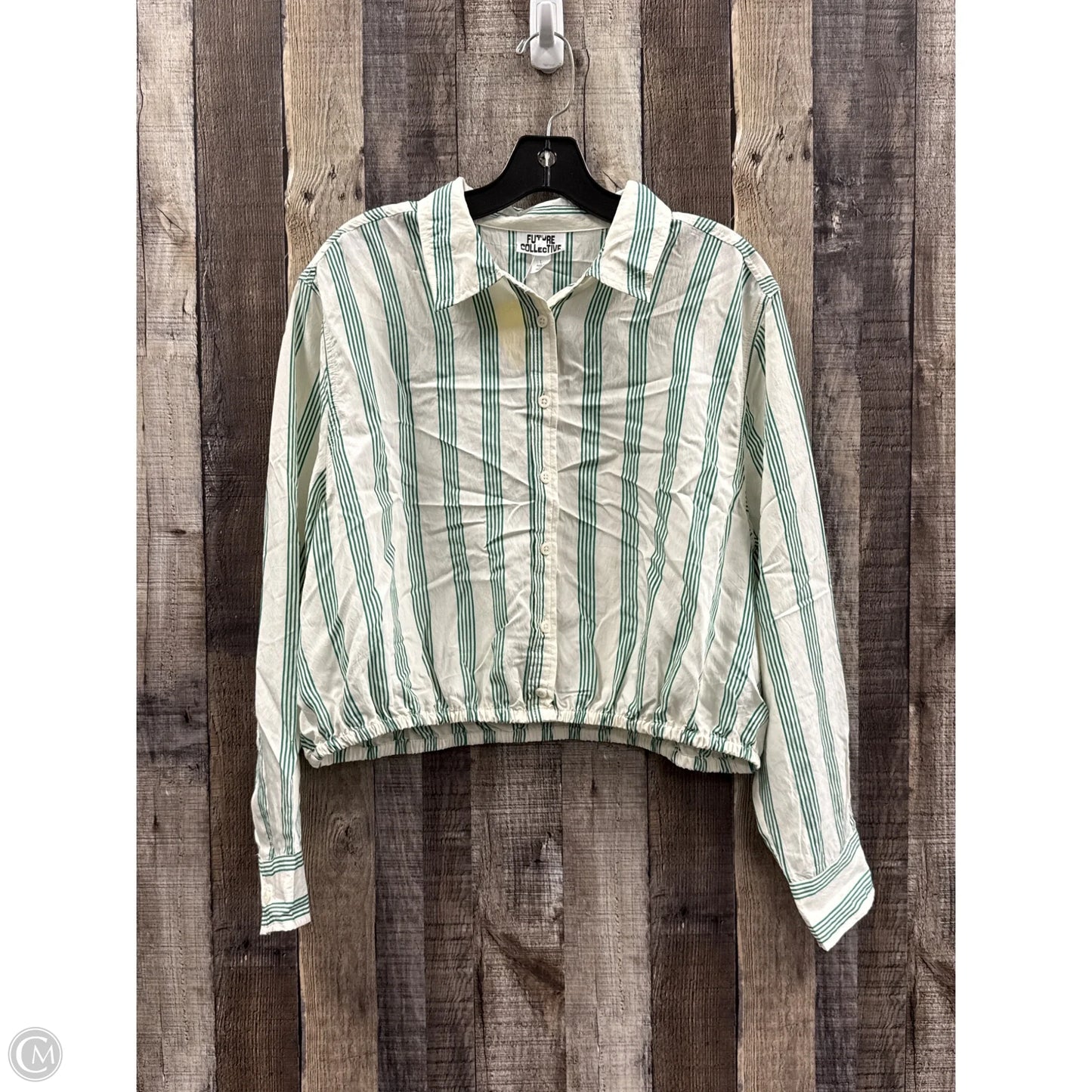 Top 2pc 3/4 Sleeve By Future Collective In Striped Pattern, Size: L