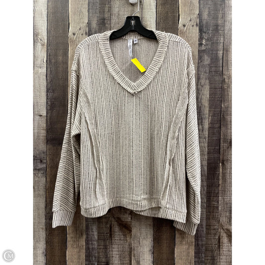 Top Long Sleeve By Grace + Karma In Cream & Grey, Size: M