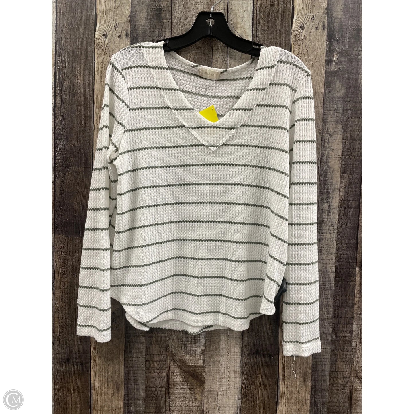 Top Long Sleeve By Altard State In Green & White, Size: M