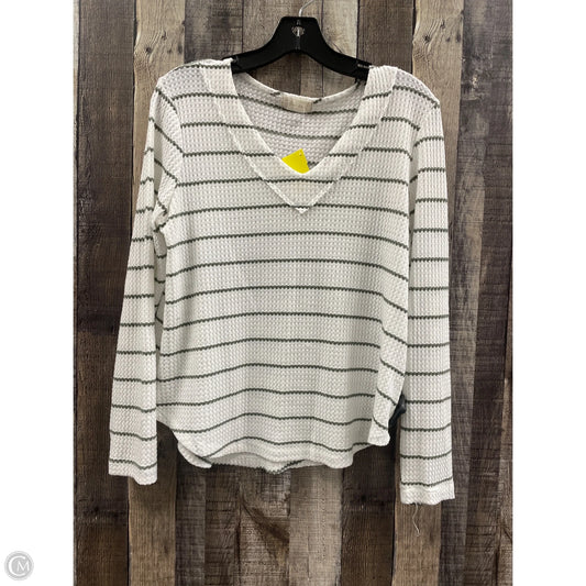 Top Long Sleeve By Altard State In Green & White, Size: M