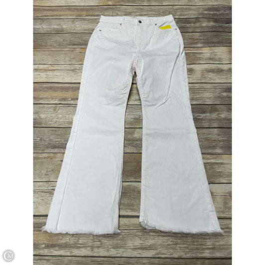 Jeans Wide Leg By Loft In White Denim, Size: 10