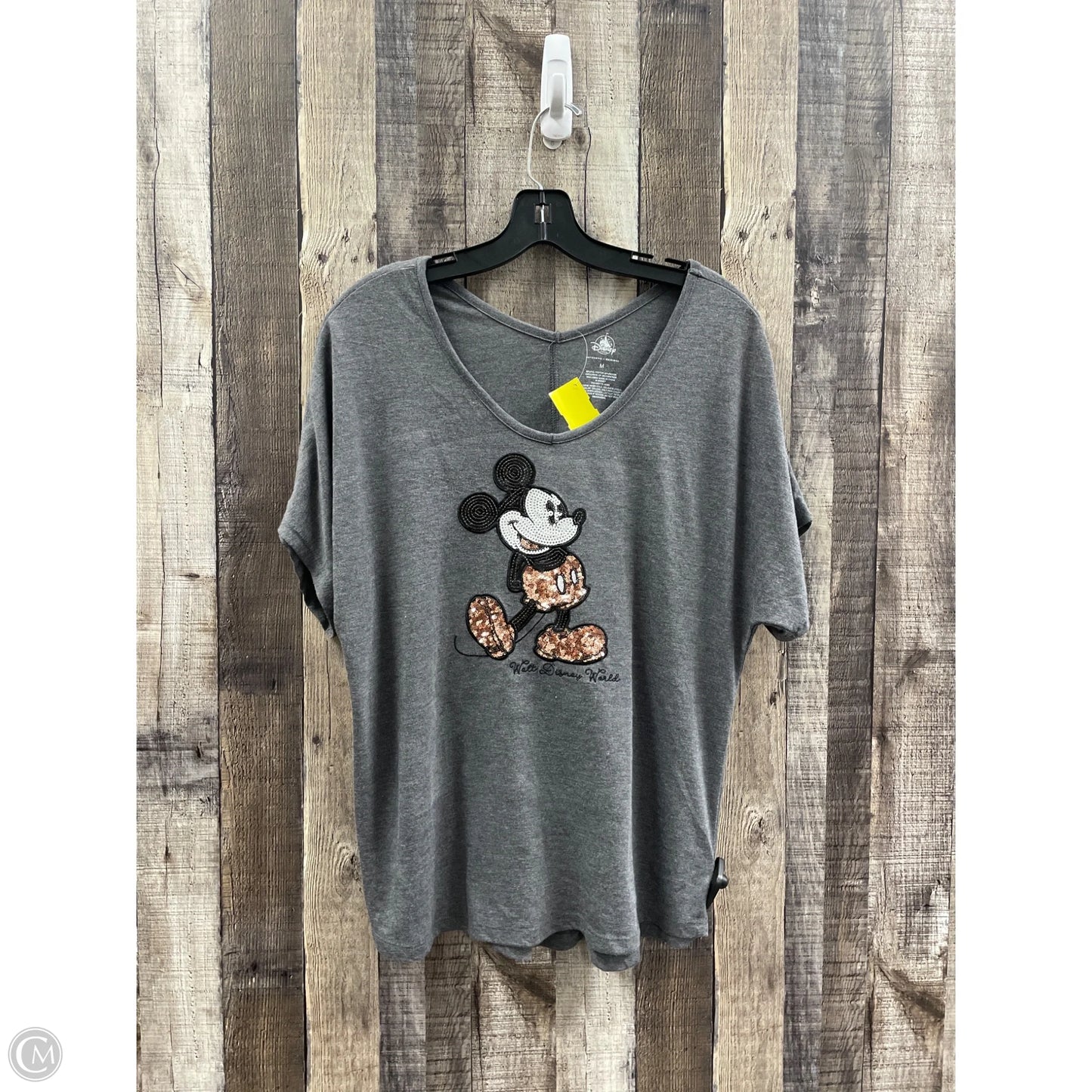 Top Short Sleeve By Disney Store In Grey, Size: M
