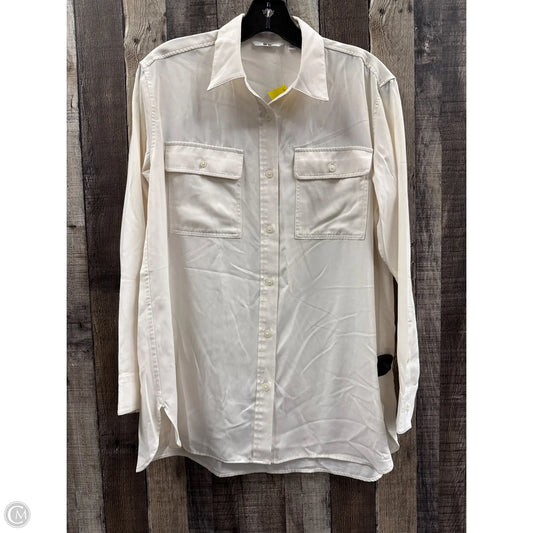 Top Long Sleeve By Uniqlo In Ivory, Size: S