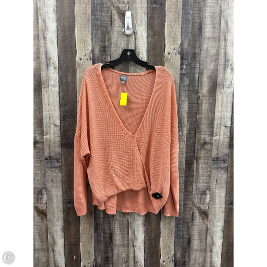 Sweater By New York Jean Company In Peach, Size: Xl