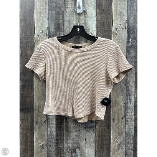 Top Short Sleeve By Forever 21 In Tan, Size: L