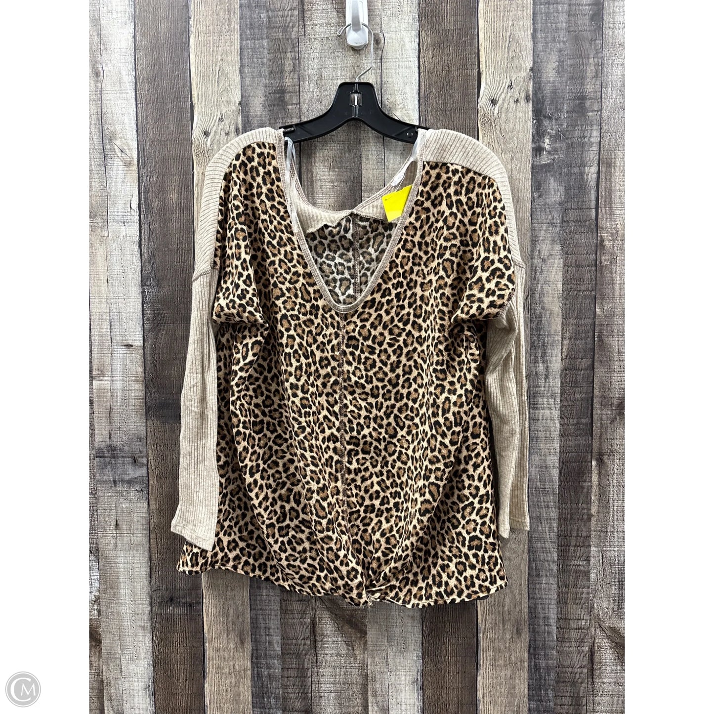 Top Long Sleeve By First Love In Animal Print, Size: S