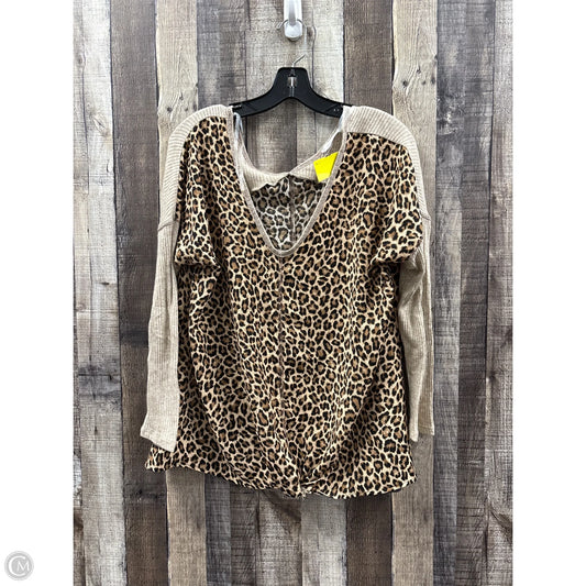 Top Long Sleeve By First Love In Animal Print, Size: S