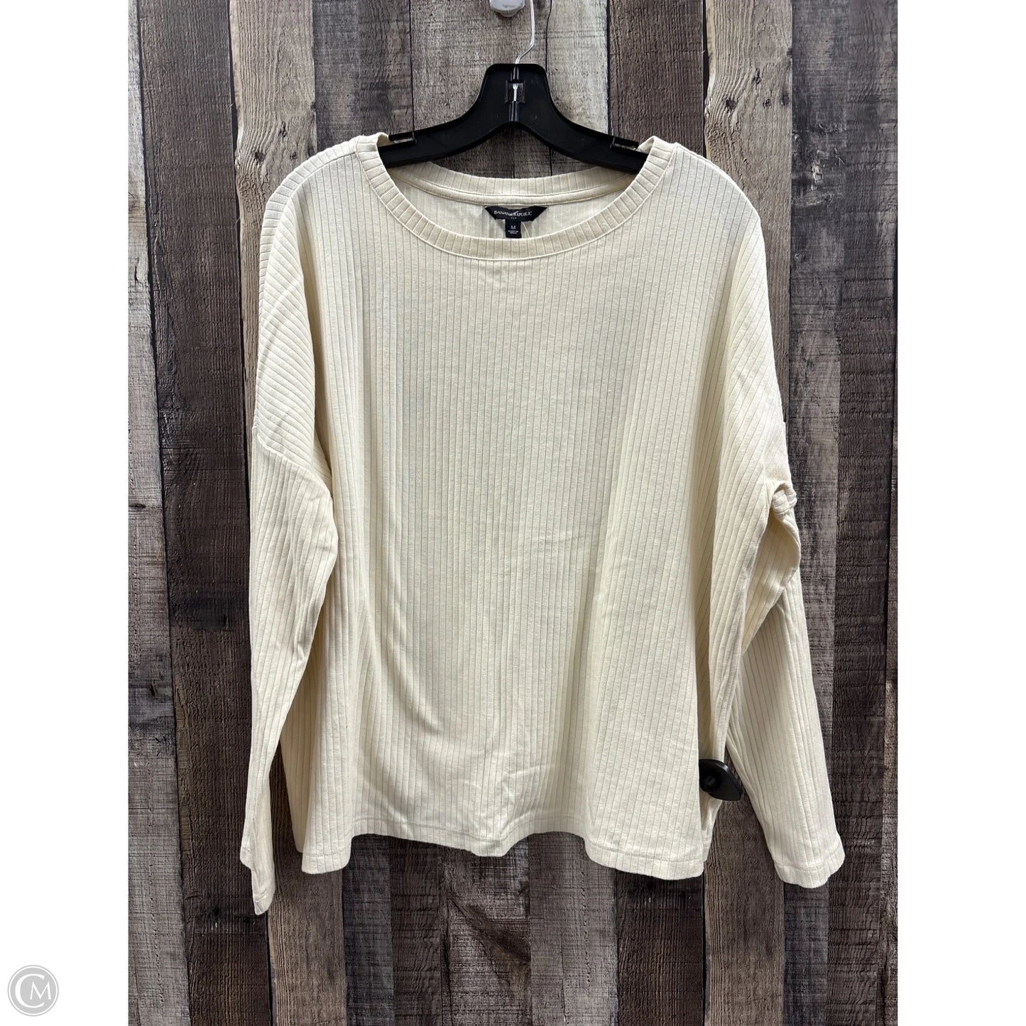 Top Long Sleeve By Banana Republic In Cream, Size: M