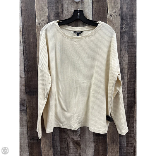 Top Long Sleeve By Banana Republic In Cream, Size: M