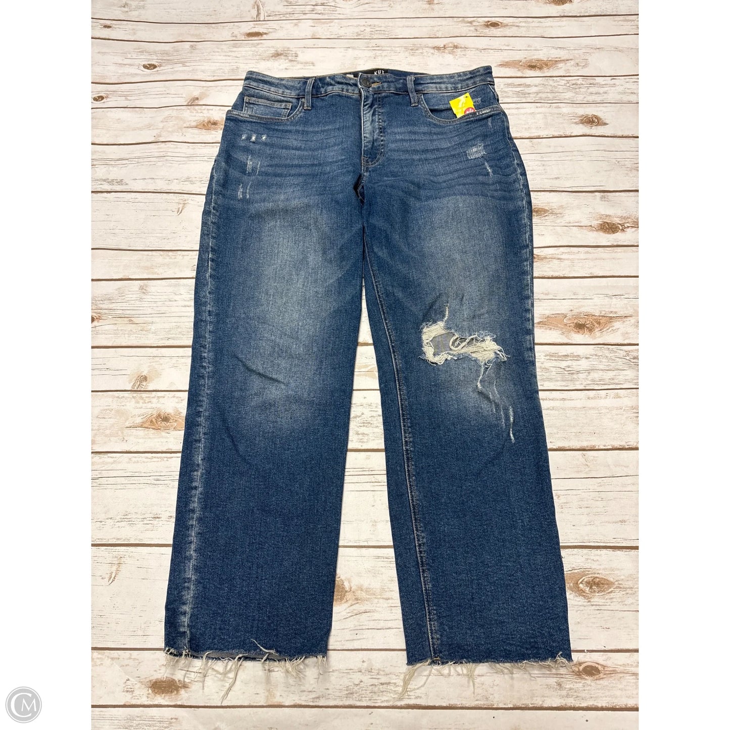 Jeans Straight By Kut In Blue Denim, Size: 12