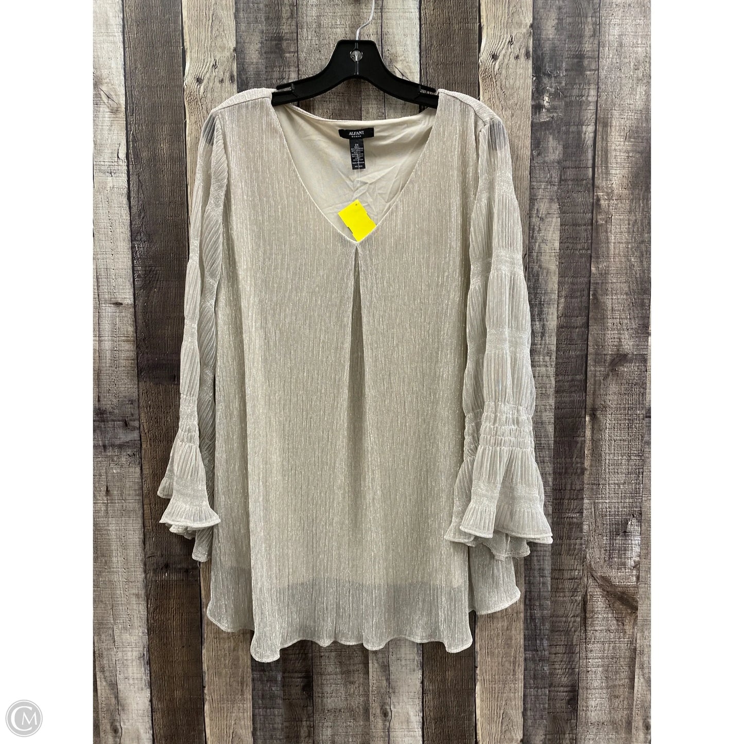 Top Long Sleeve By Alfani In Gold, Size: 2x