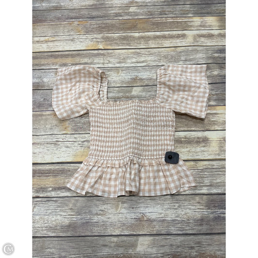 Top Short Sleeve By Mittoshop In Checkered Pattern, Size: S
