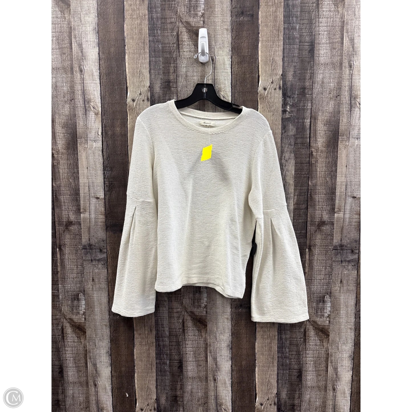 Top Long Sleeve By Madewell In Ivory, Size: M