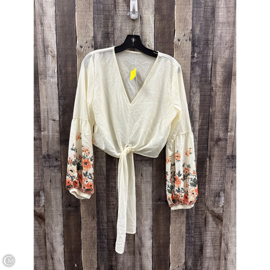 Top Long Sleeve By Shein In Ivory, Size: M