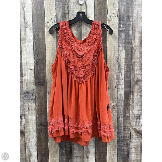 Top Sleeveless By Cme In Orange, Size: 2x