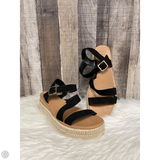 Sandals Heels Wedge By Inc In Black, Size: 8.5