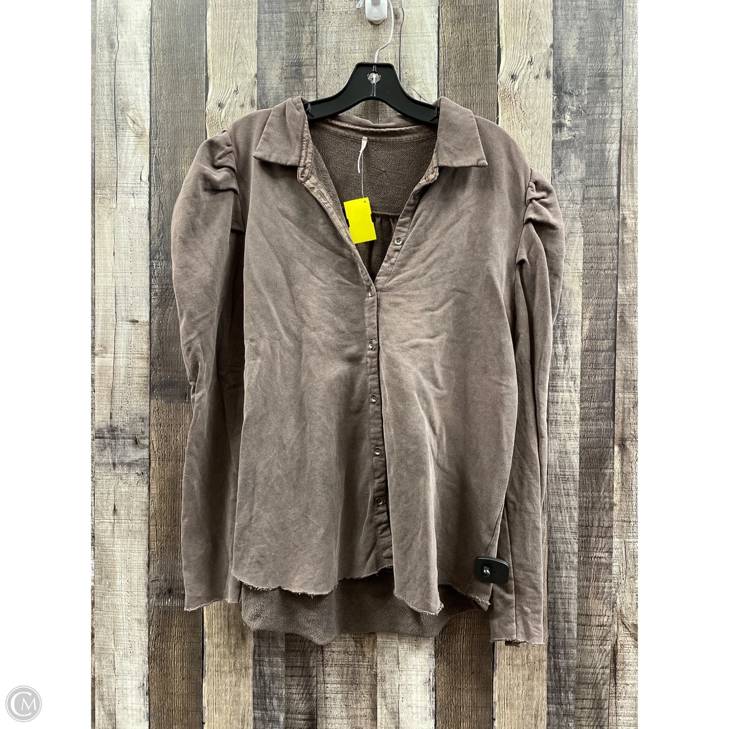 Top Long Sleeve By Cme In Brown, Size: M